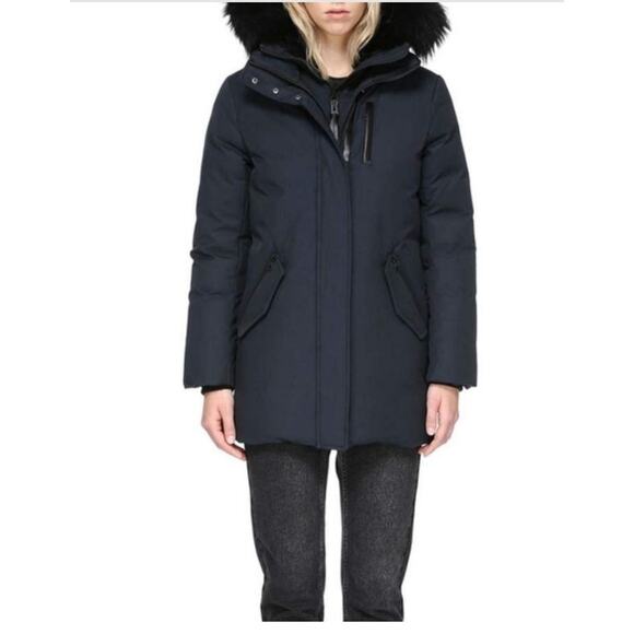 Mackage Womens Marla Black Full-Zip Fur Trim Hooded Down Parka Coat Size XXS - Picture 3 of 11